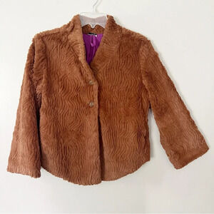 Patagonia Pelage Crop Teddy Coat Swing Faux Fur Cozy Fuzzy Sherpa Mountain Luxe